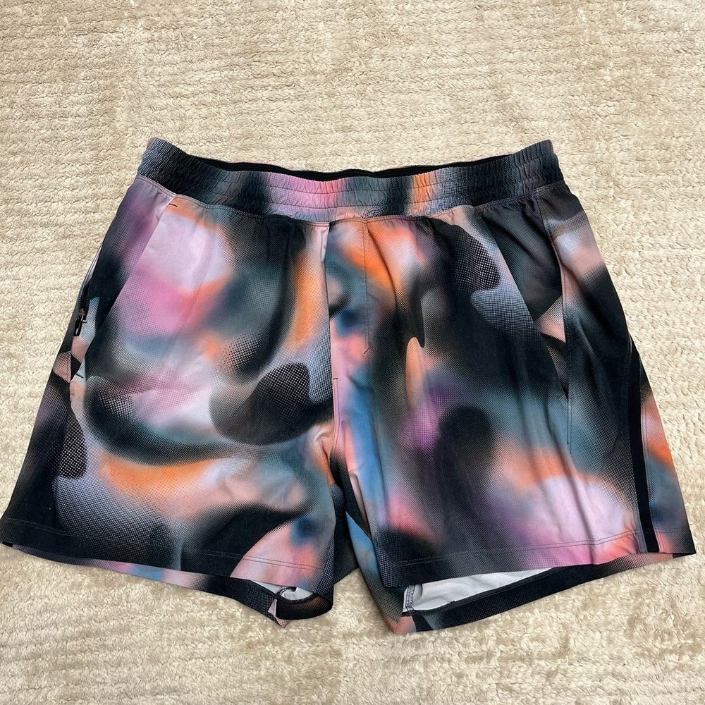 Lululemon Men's Pace Breaker Linerless Short 5" Chroma Diffuse Multi XL